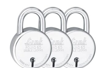Link Locks Round 65Mm_Double Locking Padlock (Silver, Pack Of 3) Made In Aligarh.
