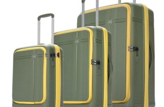 Aristocrat Solana Set Of 3 (S+M+L) Hard Case Trolley Bags,Green