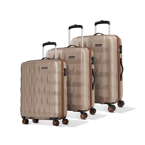 Aristocrat Solana Set Of 3 (S+M+L) Hard Case Trolley Bags,Green