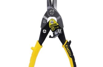 Stanley 2-14-563 254 Mm Aviation Snips Straight Cut Bi-Metal Ideal For Home, Diy & Industrial Use, 1 Year Warranty, Yellow & Black