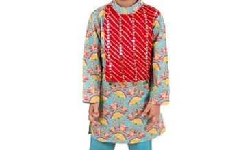 Pspeaches Boys Sea Green Printed Kurta With Pyjama Set