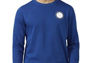 Van Heusen Men’S Polycotton Regular Round Neck Hoodie, Blue L