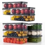 Sulfar Air Tight Plastic Fridge Storage Containers Set For Kitchen (1200 Ml, Pack Of 10)
