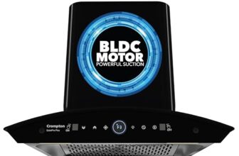 Crompton Quietpro Plus Bldc 1600M3/Hr 60Cm Curved Chimney| Filterless Intelligent Autoclean| Smart On| Touch+ Motion Sensor Control| 10Yrs Motor & 2Yrs Overall Warranty (Chd-Qppc60Fle-Ind)