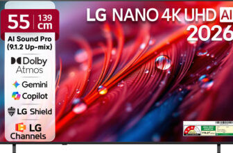 Lg 139 Cm (55 Inch) Ultra Hd (4K) Led Smart Webos Tv 2026 Edition With Nano Detail Enhancer, Hdr10 Pro, 4K Super Upscaling Alpha7 Ai Processor 4K Gen9, Dolby Atmos, Ai Sound Pro (9.1.2 Ch), Multi Ai (Google Gemini & Ms Copilot), Linear Flow Design, 60Hz Vrr, 5 Years Os Upgrade, Secured By Lg Shield,