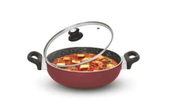 Signoraware Perfecto 4 Coating Non Stick Kadhai 24Cm | Gas & Induction Compatible | Low-Oil Cooking | Ergonomically Designed | Ideal For Frying, Sauteing Or Preparing Rich Curries (2.5 Ltr | Steel)