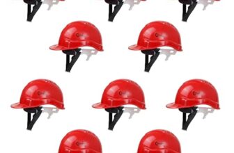 Robustt Safety Helmet – Red (Pack Of 10) | Adjustable Headband | Heavy Duty Material | As Per Isi Safety Standard | Non Irritant And Soft Fabric | Lightweight And Durable