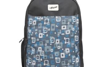 F Gear Ryto Grey 35L School Backpack With 3 Spacious Compartments, 1 Front Pocket & Side Bottle Holder, Airflow Padded Back, Lightweight & Durable Bag For School, Tuition, Travel And Work