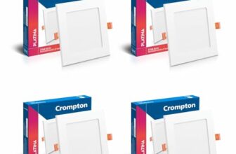 Crompton Platina Star Slim Recessed Edge Lit Panel 15Watt Led Square (Pack Of 4, Warm White) 6X6 Inch Cut-Out And Ultra Slim Panel