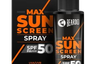 Beardo Max Sunscreen Spf 50 & Pa+++ Spray For Men | Non-Greasy Spray For Men | Easy Application Of Sunscreen For Oily Skin | Uva Uvb Protection | 50Ml