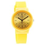 Sonata Splash Quartz Analog Yellow Dial Plastic Strap Watch For Women-87048Pp03W