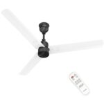 Polycab Wizzy Plus 1200Mm 5-Star Bldc, Remote Ceiling Fan For Living Room| 55% Energy Saving, 100% Copper, High Air Delivery | 3+1 Yr Warranty, Free Installation【Matt White Black】