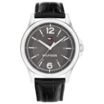 Tommy Hilfiger Analog Grey Dial Leather Strap Watch For Men
