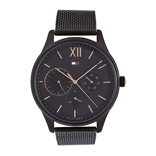 Tommy Hilfiger Analog Grey Dial Leather Strap Watch For Men