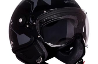 Royal Enfield Airforce 1901 Open Face Helmet | Certification: Isi & Dot | High Impact Grade Abs Shell | High Strength Eps Liner For Added Strength| Sleek Aviator Inspired Design | Black (L) 60 Cm