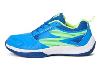 Sg Ease Badminton Shoes For Men | Lightweight Non-Marking Indoor Sports Shoes | Breathable, Anti-Skid & Durable | Ideal For Badminton, Pickleball, Padel, Court & Indoor Tennis | Electric Blue/Lime Green