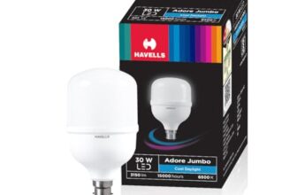 Havells 30W High Wattage Bulb | High Cri & High Efficiency | Energy Efficient | Mercury-Free | 4Kv Surge Protection | 100 Lumens Per Watt |Cool Day Light (6500K) B22D