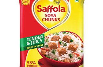 Saffola Soya Chunks, Tender & Juicy, 53% Protein, 1Kg