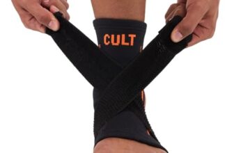 Cult Ankle Support With Elastic Strap | For Ankle Pain Relief | Stretchable Ankle Support For Sports | Adjustable Free Size | Black Orange