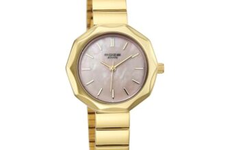 Sonata Poze 9 With Quartz Analog Pink Dial Ipg Ss Cut Fold Strap Watch For Women – Sp80184Ym01W