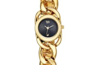 Fastrack Vyb Diva With Quartz Analog Black Dial Gold Alloy Strap Watch For Women – Fv60150Ym01W