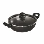 Butterfly Granza Non Stick Kadai With Glass Lid | 240 Mm |Non-Stick Premium Virgin Aluminium | Induction Base| Pfoa Free | Scratch Resistant