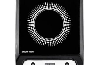 Amazon Basics 1600W Induction Cooktop | 7 Pre-Set Cooking Menus | Led Display | Smart Push Buttons I Energy Efficient, Auto Cut-Off, 20A Igbt & 4Kv Surge Protection I Black
