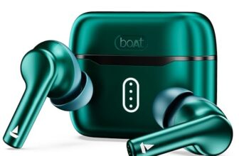 Boat Airdopes 141 Pro Buds, 13Mm Drivers, Metallic Finish, 60Hrs Battery, 4Mics Enx, Fast Charge, Ipx5, V5.3 Bluetooth Earbuds, Tws Ear Buds Wireless Earphones With Mic (Martian Green)