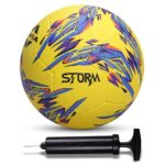 Nivia Combo Storm 2.0 Football (Size – 5, Yellow) With Ball Pump