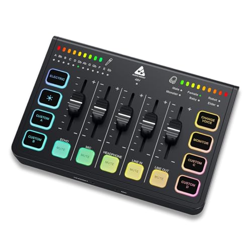 Audio Array Am-Mix10 10-Channel Hybrid Usb Mixer With10 Analog+2 Digital Channel (L+R), 48Khz/16-Bit Dsp, +48V, Usb-C Powered, Aux Sends, Built-In Fx, Xlr Outputs For Live, Studio & Podcast
