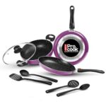 Milton Pro Cook Induction Cookware & Gas Stove Friendly Kitchen Jewel 7 Pc Non Stick Cookware Set | Fry Pan | Kadhai With Glass Lid | Dosa Tawa | Durable 5-Layer Non Stick Coating | Dark Purple