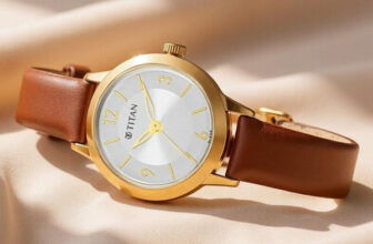 Titan Np2598Yl03 Titan Lagan Silver Dial Brown Leather Strap Analog Watch  – For Women