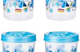 Aristo Store Queen111 Plastic Storage Container-320 Ml (4 Pcs Set)