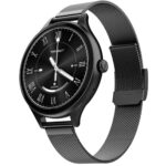 Fire-Boltt Phoenix Air Smart Watch 1.26” Round Display, Rotating Button, Wireless Charging, Ultra Lightweight Metal Body, Bluetooth Calling, Smartwatch With Silicone & Mesh Steel Straps Onyx Black