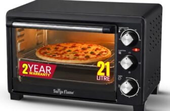 Surya Flame Zolo 21L Otg Oven For Kitchen, 1200W Compact Toaster Griller For Baking Pizza, Cake, Grilling | Auto-Shut Off With Ready Bell | Multi-Stage Heat Selection & Timer | 2 Year Warranty
