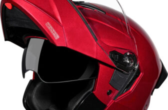 Studds Trooper Flip-Up Full Face With Dual Visor Motorbike Helmet(Cherry Red)