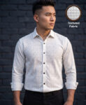 Jccloathingmart Men Checkered Party White Shirt