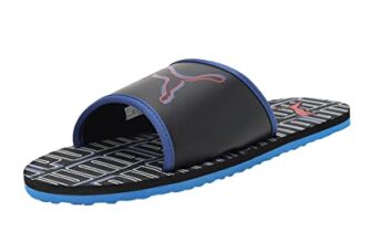 Puma | Stellar V6 Men’S Slides | Black-Limoges-High Risk Red | 6Uk