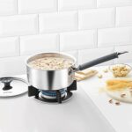 Borosil Cookfresh 1.6 L Tri-Ply Stainless Steel Saucepan With Steel Handle | Gas, Induction Compatible | Even Heat Distribution | Ss304 Food Grade Steel | Dishawasher Safe | 5 Year Warranty