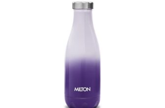 Milton Prudent 350 Thermosteel Bottle, 360 Ml Water Bottle, 24 Hours Hot And Cold, Double Wall Vacuum Insulated, Water Bottles, Tea Flask/Coffee Flask For Sports, Travel, Purple