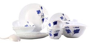 Larah By Borosil Ageria Opalware Glass Dinner Set,Pack Of 25, White