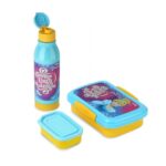 Cello Lunch On Disney Pricess Design Kids Combo Set Yellow | Inner Compartment Lunch Box With Insulated Water Bottle Leak Proof Airtight Lightweight Cartoon Print Tiffin Box Bottle Set For School Kids