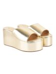 Shoetopia Girls Little Golden Wedge Sandal – 6 Uk (Girls-Little-Golden)