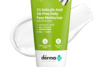 The Derma Co 1% Salicylic Acid Oil-Free Moisturizer For Face With Oat Extract | Fights Active Acne | Deeply Moisturizes | 50 G