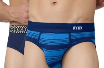 Xyxx Men’S Super Combed Cotton Regular Fit Briefs With No Marks Waistband| Opal Blue+Midnight Blue | Xl