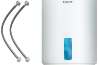 Polycab Emerald Plus 5-Star 25 Litre Water Heater (Geyser) | Free Connecting Pipe | 5-Year Tank Warranty| Faster Heating, For High Rise Buildingshock Resistant (White)
