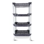 Nayasa Candy Rectangular Trolley 4 Layers | Kitchen Organizer | Stand For Kitchen | Shelf Organizer | Vegetable Basket For Onion,Potato |Vegetable Trolley With Wheels | 38 X 28 X 79 Cm | Grey