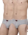 One8 By Virat Kohli Men’S Solid Brief (Pack Of 2) (101-Greymel_Grey Melange_Small)