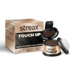 Streax Hair Root Touch Up For Grey Hair, Brown – 4Gm | Hair Cover Up Powder I Covers Grey Hair & Bald Patches | Instant Hair Colour Touch Up, Beard Touch Up For Men