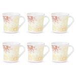 Larah By Borosil Crysta Series Zoya Opalware Mug | Set Of 6 Tea/Coffee Mugs, 160 Ml Each | Microwave & Dishwasher Safe, Bone-Ash Free | Crockery Set Ideal For Daily Use & Gifting | White